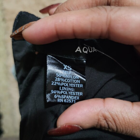 AQUA Brand Tri-colored Lace Overlay Lined Pencil Skirt - Picture 10 of 10